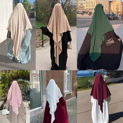 Set de Jilbab 3 Pièces avec Niqab- Khimar Éco-Responsable et Ajustable