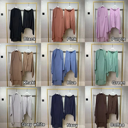 Ensemble Jilbab 2 Pièces avec Pantalon Ample et Cape Élégante – Confort et Modestie