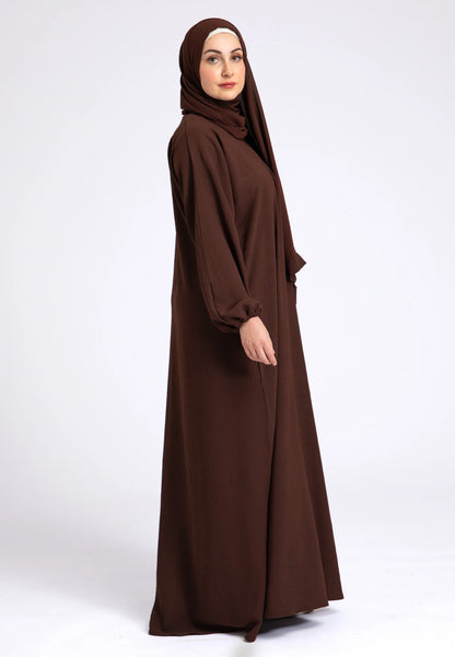 abaya-basique-du-quotidien-avec-manches-elastiquees brun1