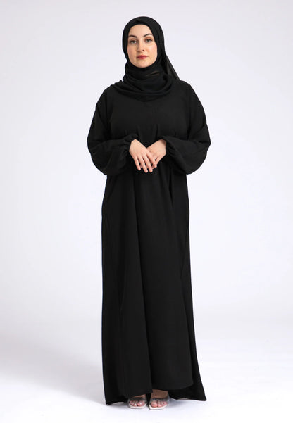 abaya-basique-du-quotidien-avec-manches-elastiquees noir2