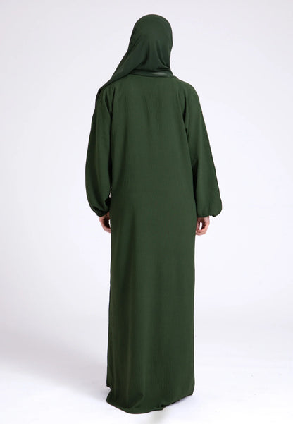 abaya-basique-du-quotidien-avec-manches-elastiquees vert1