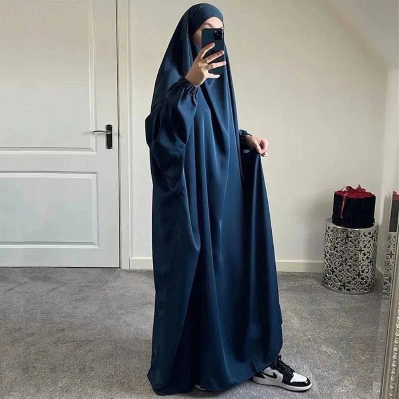 jilbab-fille-une-piece-longue-en-polyester-pour-priere-et-occasions bleu