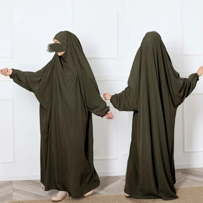 robe-abaya a manches-chauve-souris-coupe-ample-et-confortable vert